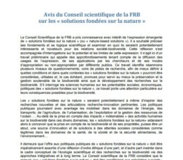 Les solutions fondées sur la nature