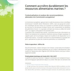 Comment accroître durablement les ressources alimentaires marines ?