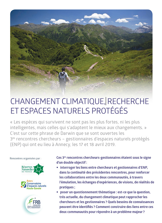 [3es rencontres espaces naturels protégés – recherche] Découvrez les actes