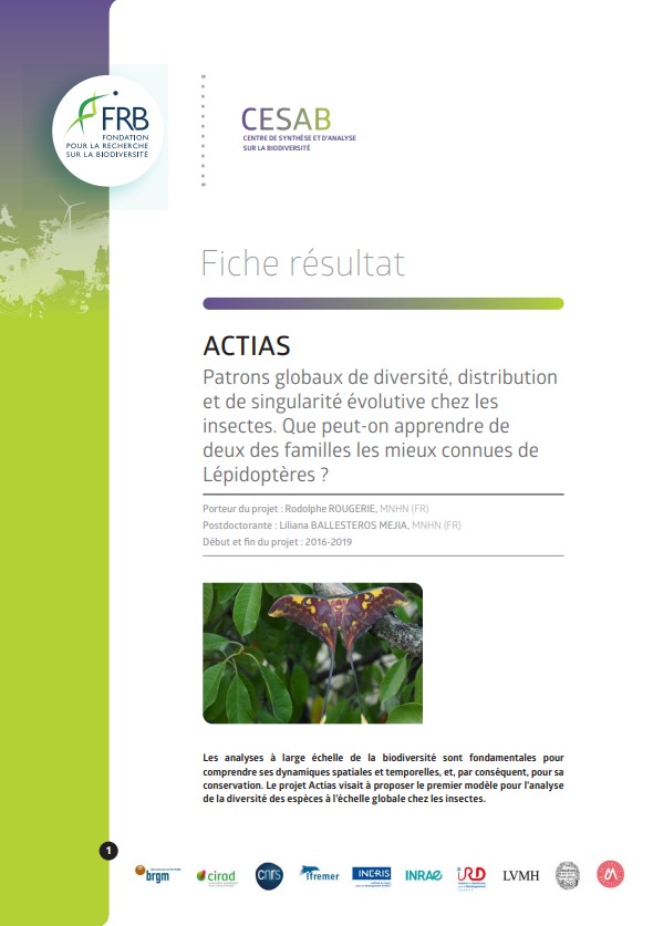 ACTIAS | Global patterns of insect diversity, distribution and evolutionary distinctness