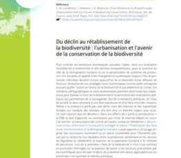 Du déclin au rétablissement de  la biodiversité : l’urbanisation et l’avenir de la conservation de la biodiversité
