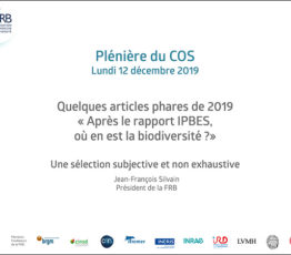 Jean-François Silvain, président de la FRB, revient sur des articles scientifiques qui ont marqué 2019