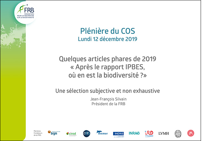 Jean-François Silvain, président de la FRB, revient sur des articles scientifiques qui ont marqué 2019