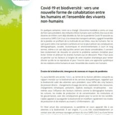 Covid-19 et biodiversité : vers une nouvelle forme de cohabitation entre les humains et l’ensemble des vivants non-humains
