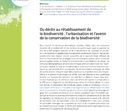 #ScienceDurable – Du déclin au rétablissement de la biodiversité : l’urbanisation et l’avenir de la conservation de la biodiversité