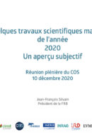 Jean-François Silvain, président de la FRB, revient sur des articles scientifiques qui ont marqué 2020