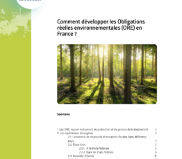 Comment développer les Obligations réelles environnementales (ORE) en France ?
