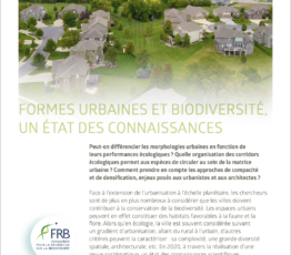 Formes urbaines et biodiversité, un état des connaissances