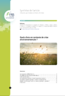 Quels choix en contexte de crise environnementale ?