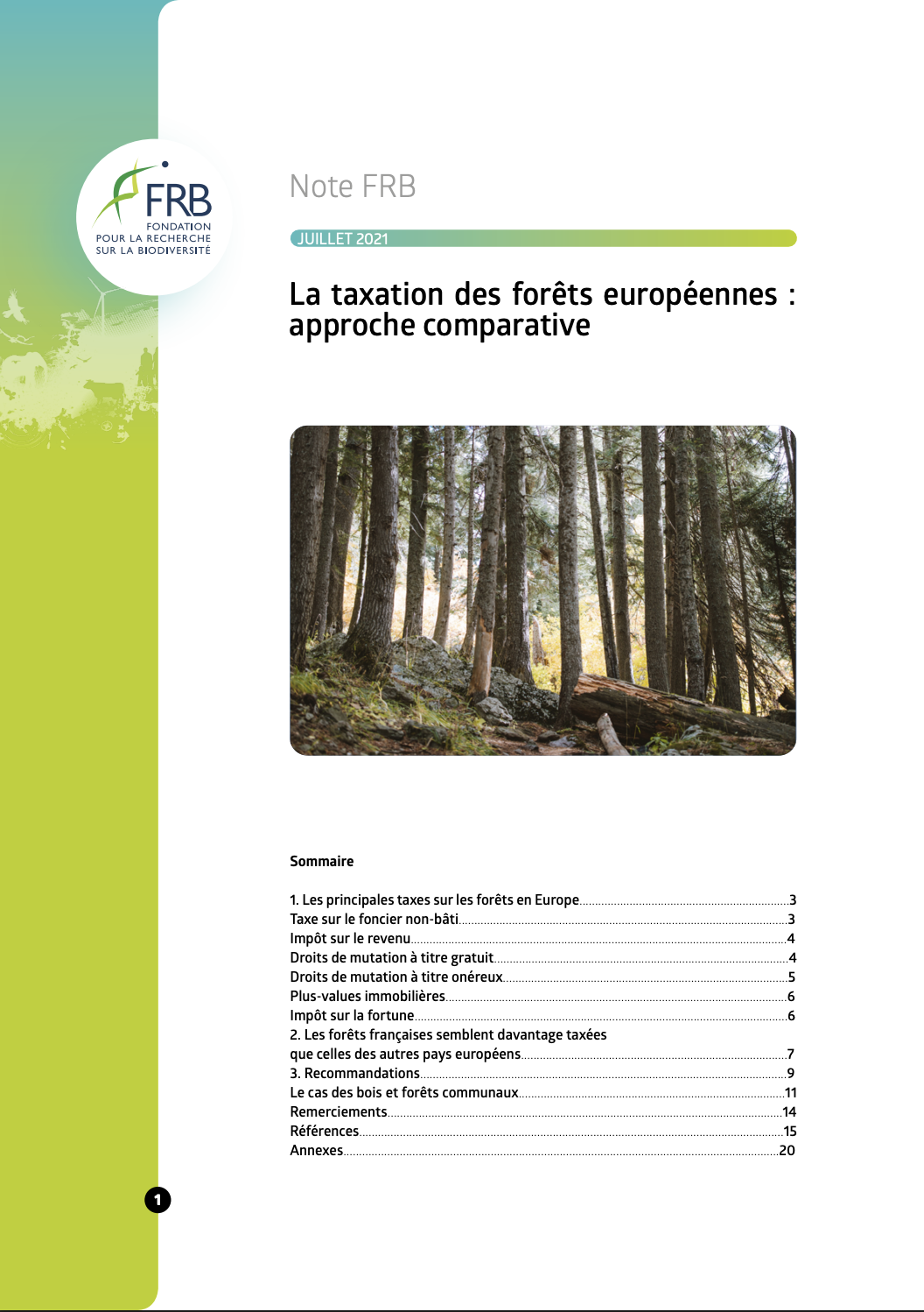 La taxation des forêts européennes : approche comparative