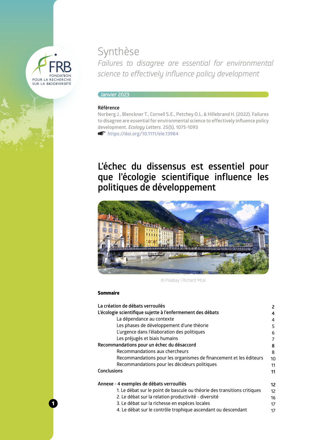 L’échec du dissensus est essentiel pour que l’écologie scientifique influence les politiques de développement