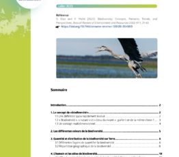 La biodiversité : concepts, tendances, menaces et perspectives