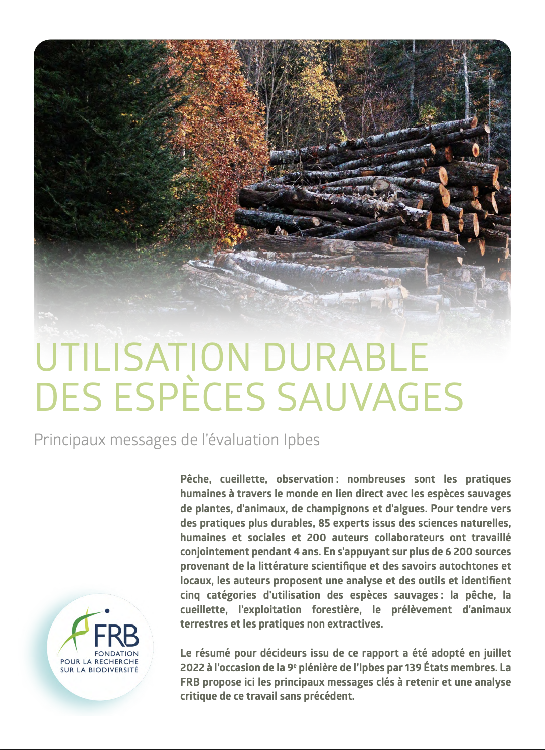 Utilisation durable des espèces sauvages – Les principaux messages de l’évaluation Ipbes