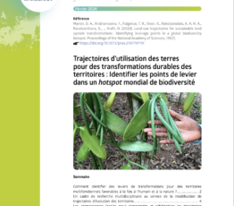 Trajectoires d’utilisation des terres pour des transformations durables des territoires : Identifier les points de levier dans un hotspot mondial de biodiversité