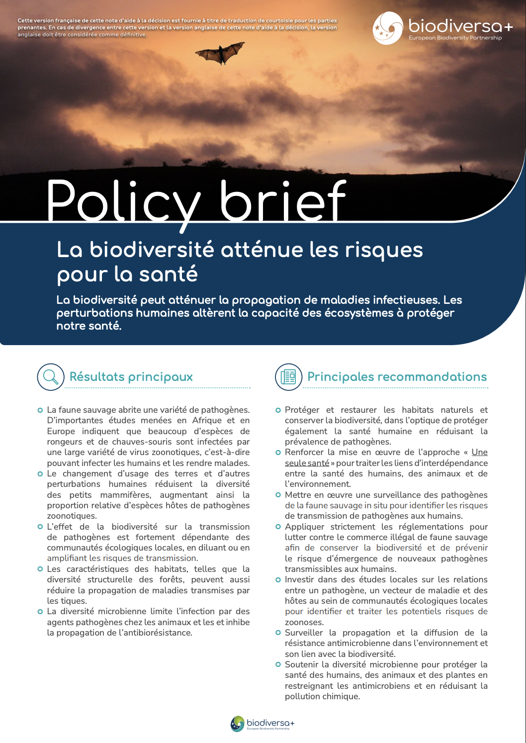 La biodiversité atténue les risques pour la santé