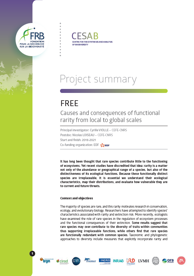 FREE 1 | Causes and consequences of functional rarity from local to global scales