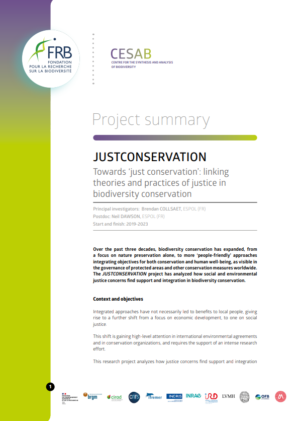 JUSTCONSERVATION | Towards ‘just conservation’: linking theories and practices of justice in biodiversity conservation