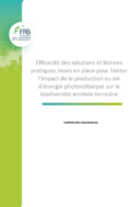 Efficacité des solutions et bonnes pratiques mises en place pour limiter l’impact de la production au sol d’énergie photovoltaïque au sur la biodiversité animale terrestre. Synthèse de connaissances.